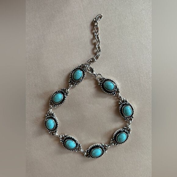 silver boho anklet A583 - Picture 2 of 3